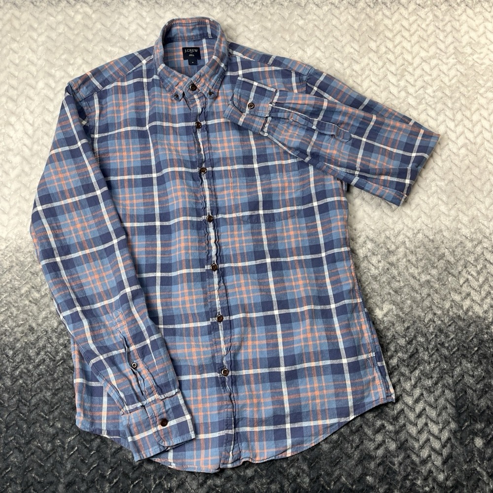J. Crew Lightweight Flannel Shirt Mens M Blue Plaid Workwear Outdoor